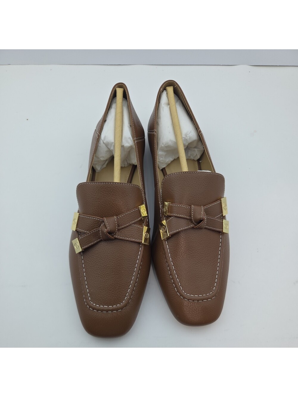 New Women's Michael Kors Luggage Ripley Leather Loafer Size 10M Never Worn